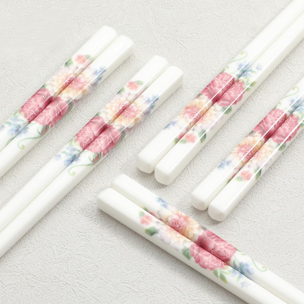 Jeu de baguettes, Coffret cadeau de baguettes réutilisables avec étui, en céramique d'os haute qualité x 10 paires
