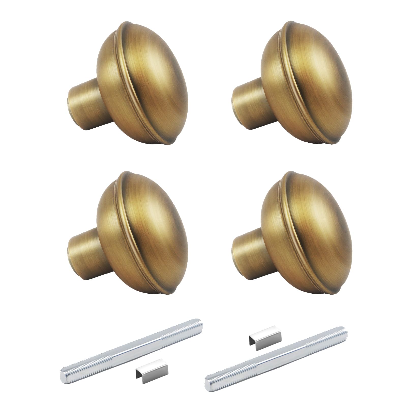 newliplace 2 Pack Antique Brass Door Knob Set with Spindle, Vintage Old Style Door Knobs Replacement Set for Mortise Lock, Antique Door knobs Interior