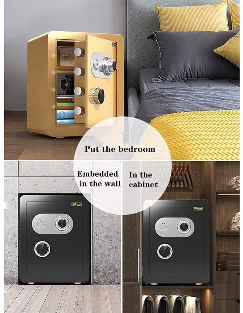 RLKHXBS Fireproof Waterproof Safe and Money Box, Safety Boxes for Cabinet Home Safes Combination Lock, Steel Mechanical Anti-Theft Device Key Password