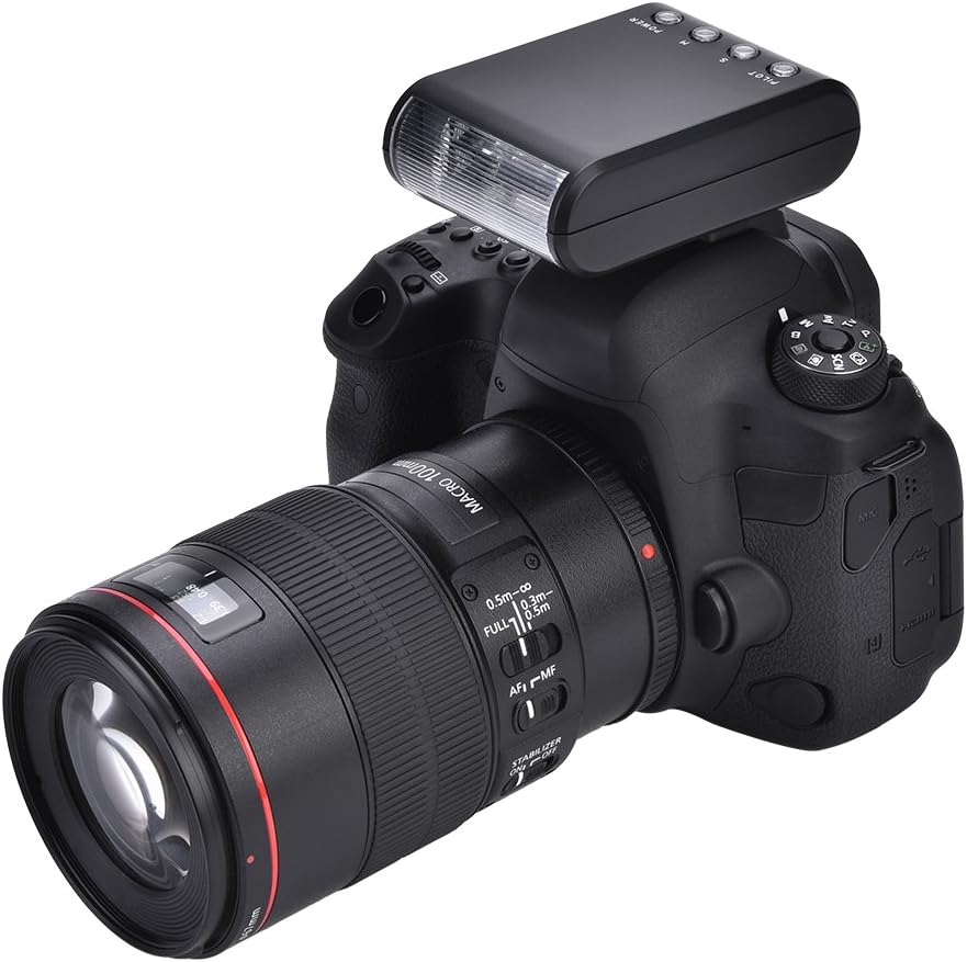 Mini Camera Flash Light,Portable On-Camera Hot Shoe Mount Flashlight Photography Accessory with Slave,Auto Pre-Flash Sensor,for DSLR Digital Camera Camcorder
