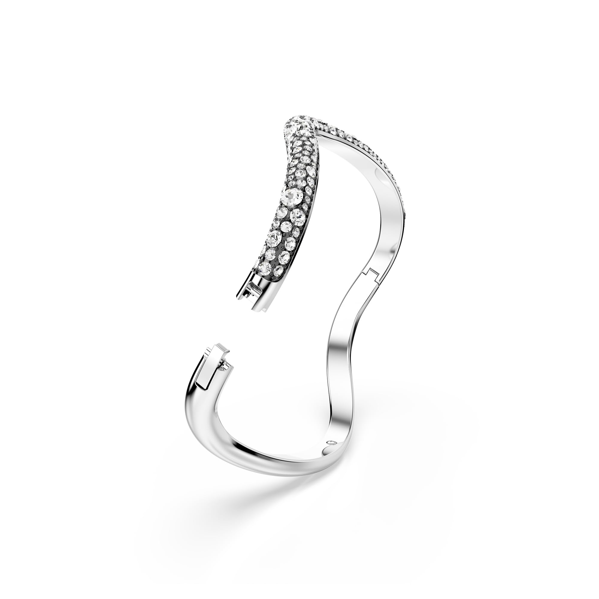 Swarovski Sublima Collezione bracciale jonc, taille ronde, blanc, plaqué rhodium