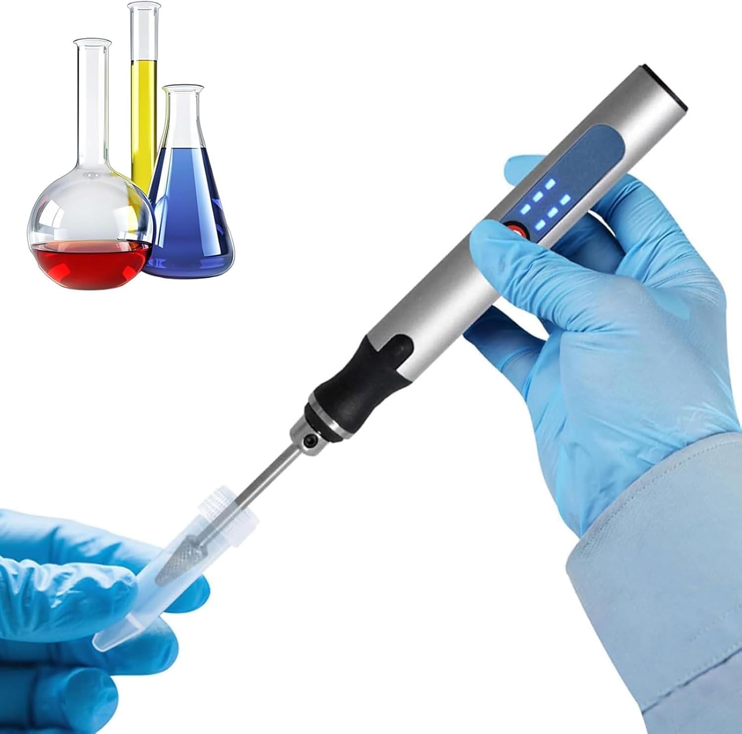 Homogeneizador de mano para amoladora de tejidos, mini homogeneizador de laboratorio de 2 ml con 3 ajustes de velocidad, recargable para tejidos de plantas animales y alteraciones de muestras