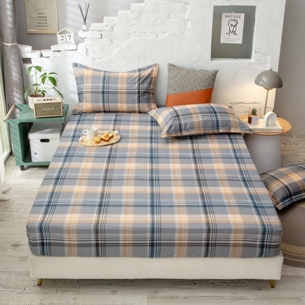 Drap housse 100% coton avec élastique pour lit double reine 140x200 et 160x200 cm