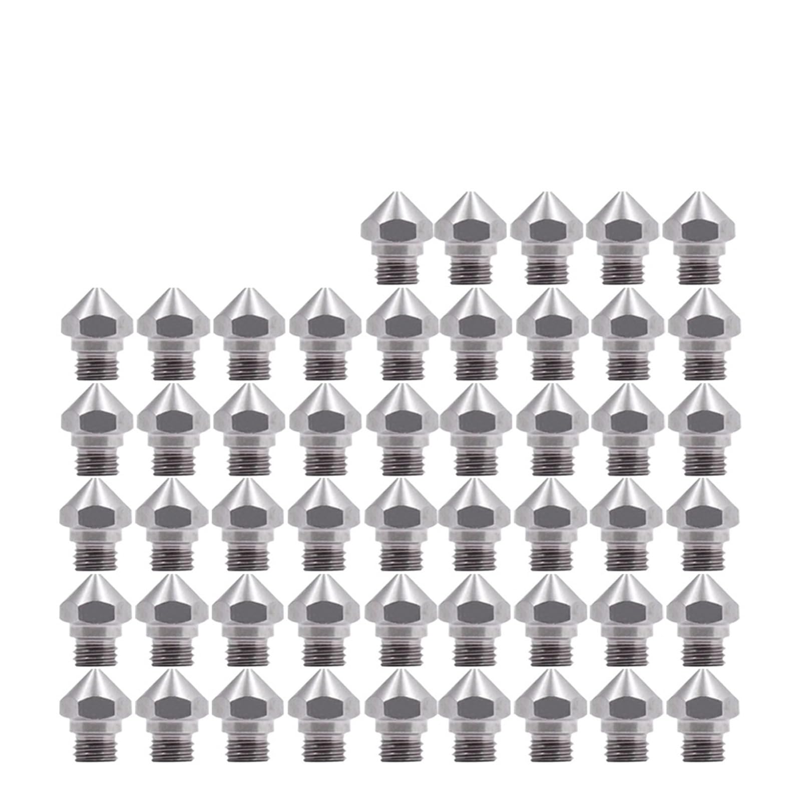 Boquilla MK10 de latón, rosca M7, 0,2-0,8 mm para filamento 1,75 | Punta de extrusión para impresora 3D de latón, varios tamaños, para recambio MK10(Silver 50PCS,0.6mm)