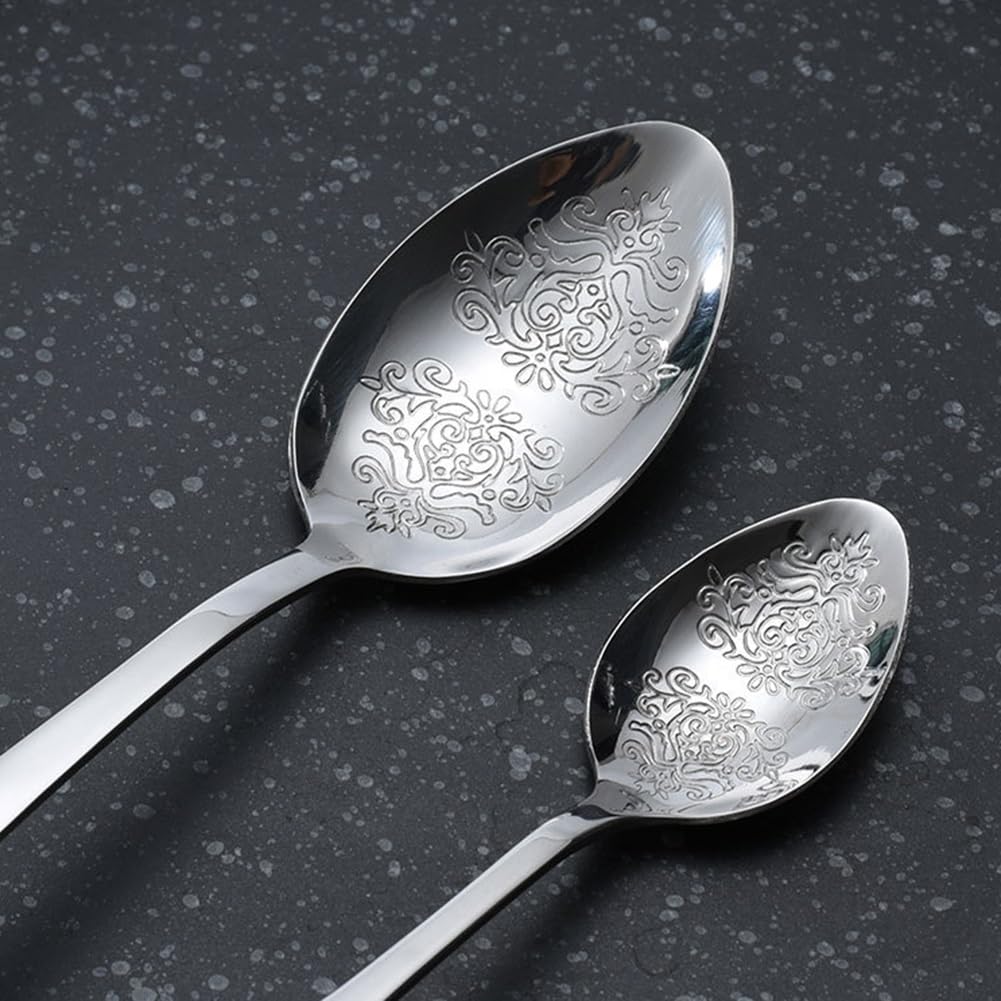 Cuberterías Juego De Cubiertos De Acero Inoxidable Dorado, Juego De Cubiertos Con Cuchillo/Tenedor/Cuchara Con Patrones, Juego De Cubiertos Para Carne De Estilo Occidental, Para Cocinas Y Restaurantes