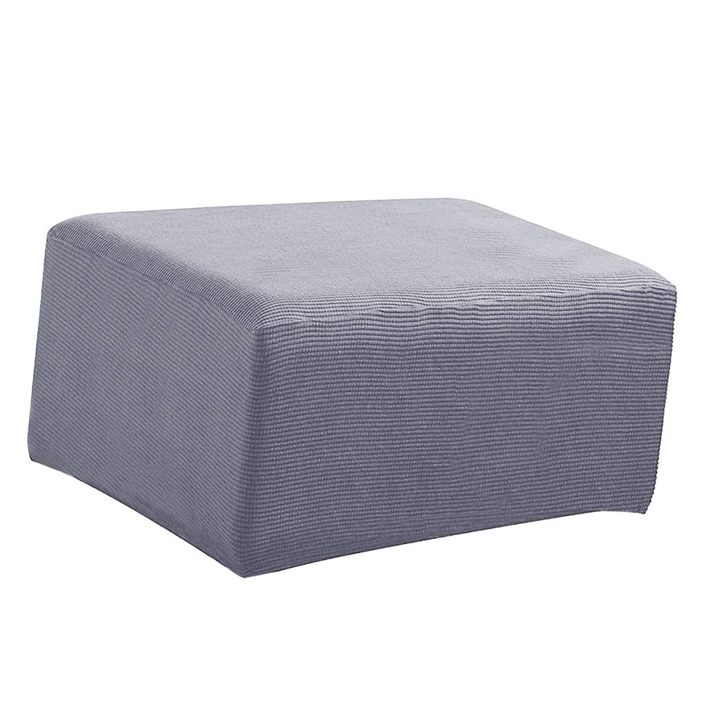 Stretch Ottoman Pouf Cover Footrest Stool Slipcover Protector Gray | Home & Garden | Furniture | Slipcovers-image-16
