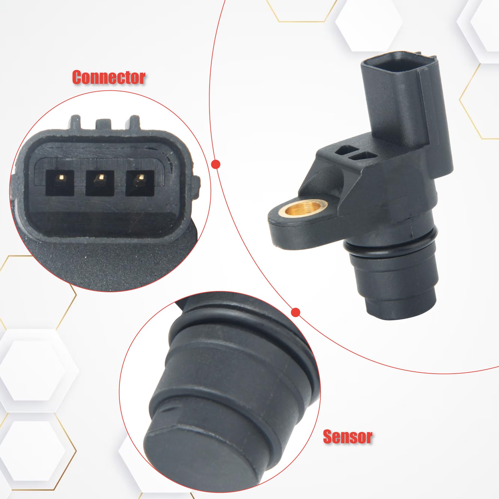Engine Camshaft Position Sensor - Compatible With Honda Accord Civic CR-V & Acura RDX TSX (Replaces 37510-PNB-003) - View #5
