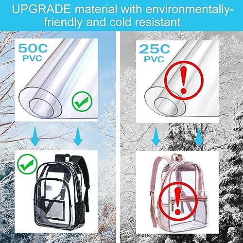 Image of AGSDON Clear Backpack, Heavy Duty Transparent Bookbag, See Through PVC Backpacks for Women Men