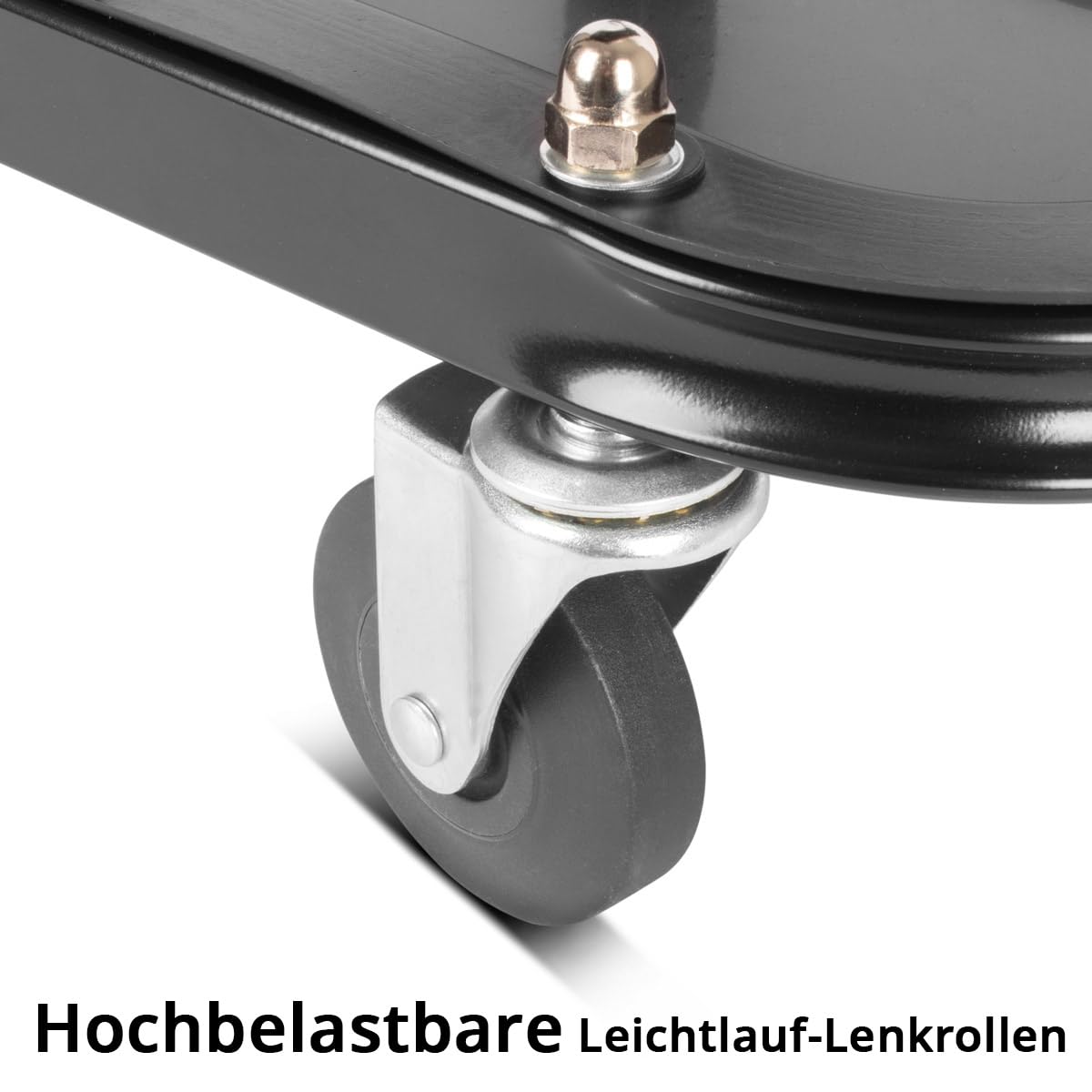 STAHLWERK Werkstatt- und Auto-Detailing-Set 21-teilig | Werkstatthocker 118 kg, Druckluft-Reinigungspistole mit Tornado-Effekt und Autoreinigungs-Set aus Mikrofaser