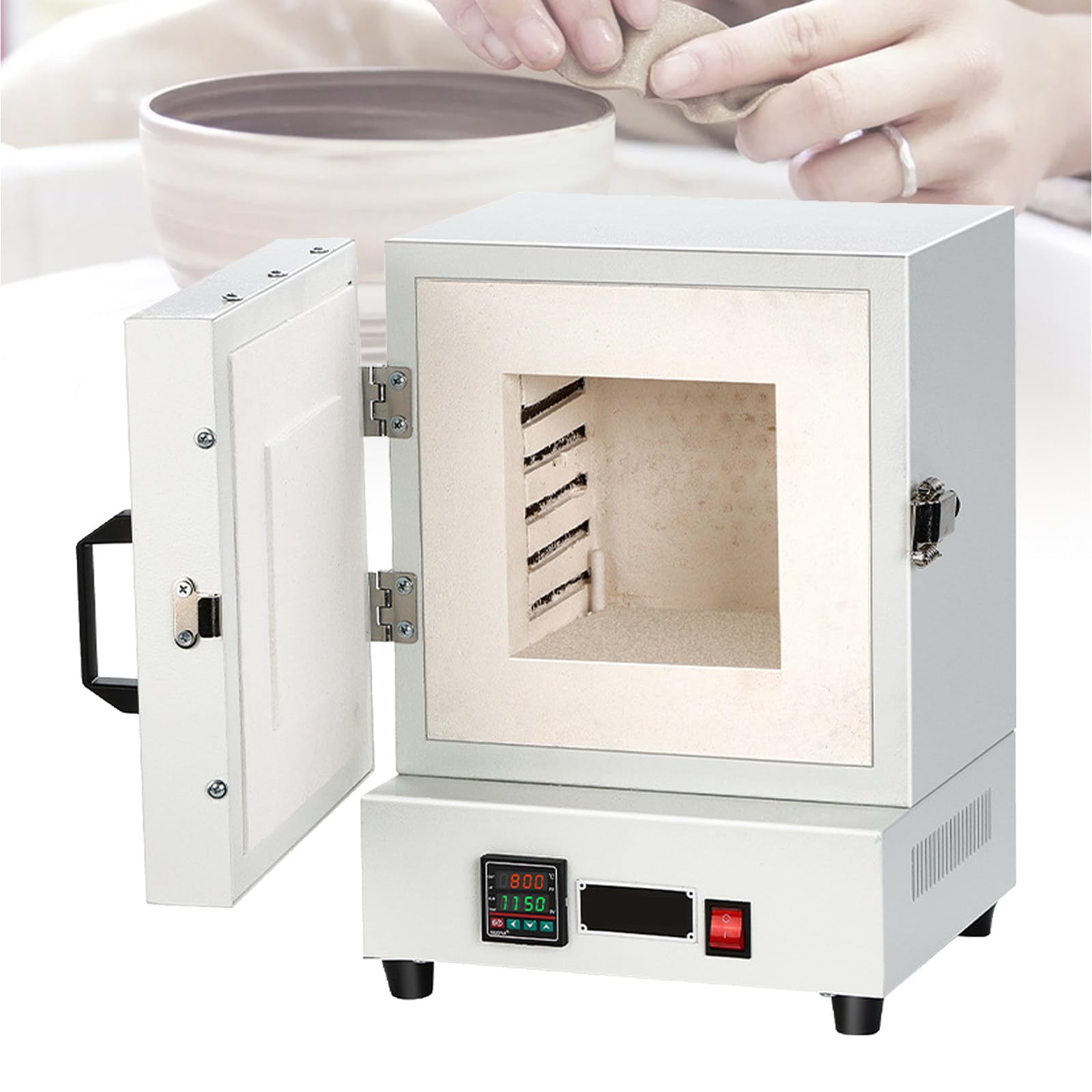 Horno eléctrico de 1150 °C, horno de mufla de 2000 W con calefacción de cuatro lados, temperatura constante ajustable for fundición de cerámica de metal en el hogar