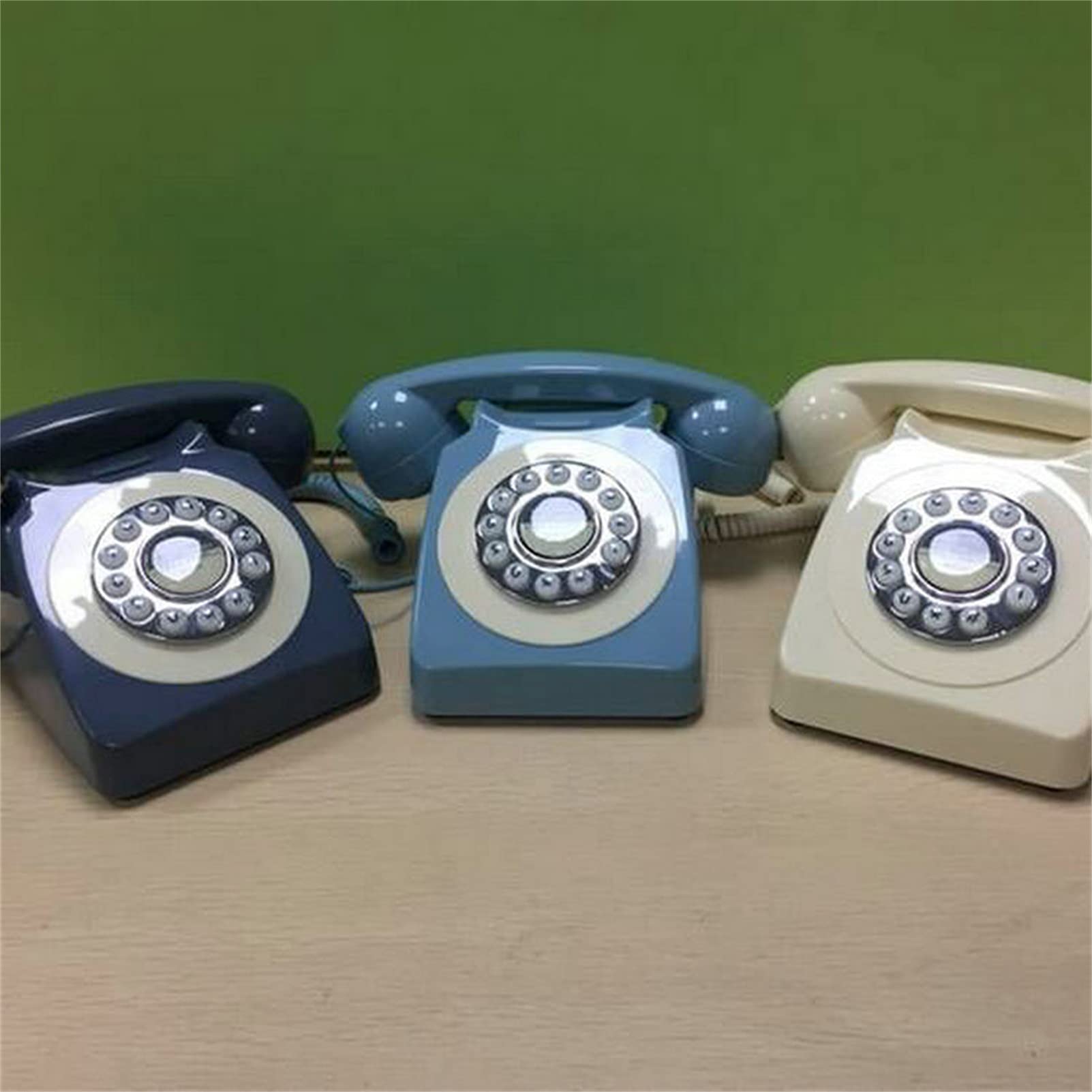 Teléfono Retro Teléfono Fijo Retro con Cable, Auricular De Cable En Espiral con Marcación por Botón, Teléfono Clásico De Moda Antigua para El Hogar Y La Oficina, Regalo De Teléfono Residencial con C