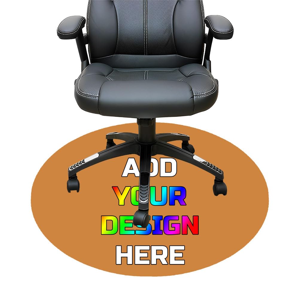 RTYVBMX Custom Circular Gaming Chair Mat for Hardwood Floor Anti-Slip Personalized with Photo Text Logo Office Chair Mat for Carpet Desk Chair Mat