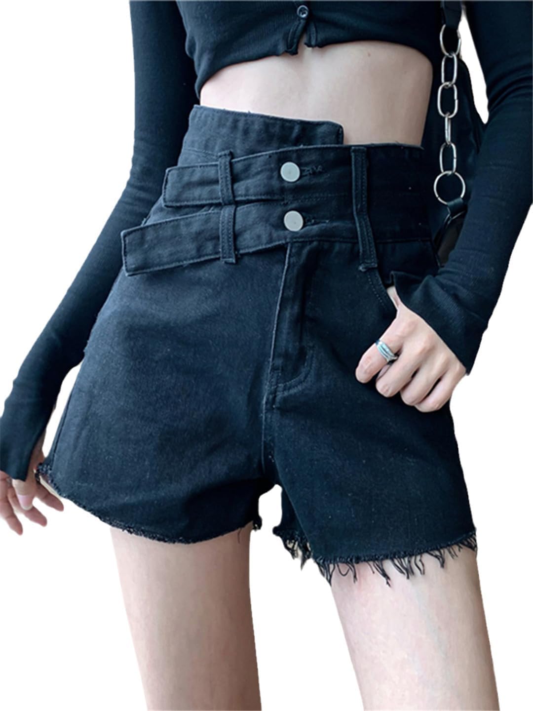 Denim Shorts Women Summer Black Fashion High Waist Shorts Female Short Pants Blue Jeans