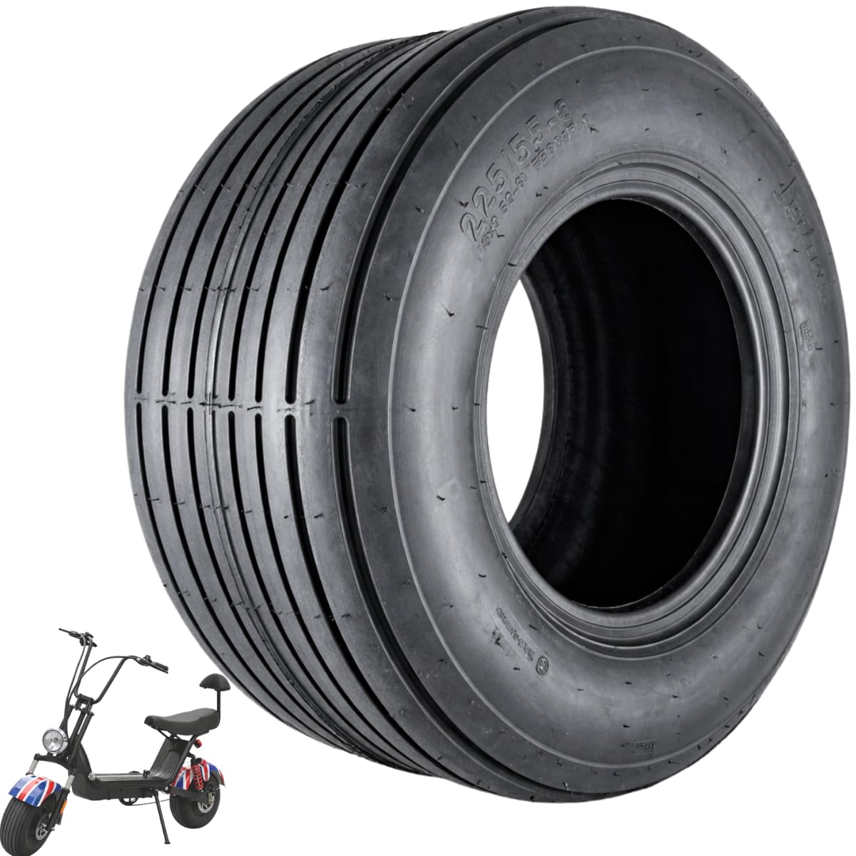 Pneu 225/55-8 Para Patinete Moto Elétrica Scooter X7 X10 Citycoco