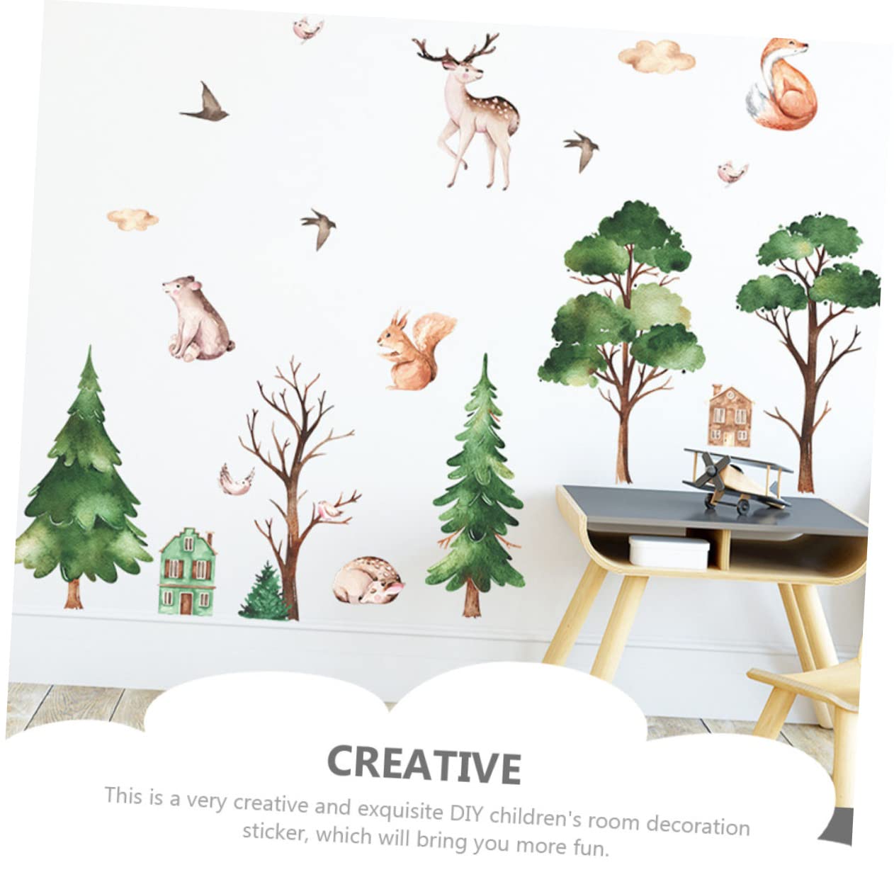 PRETYZOOM 5 Pezzi Autoadesivo Della Parete Foresta Arredamento Camera Dei Bambini Decalcomanie Della Parete Buccia E Decalcomanie Della Decorazione Per La Casa Fai Da Te