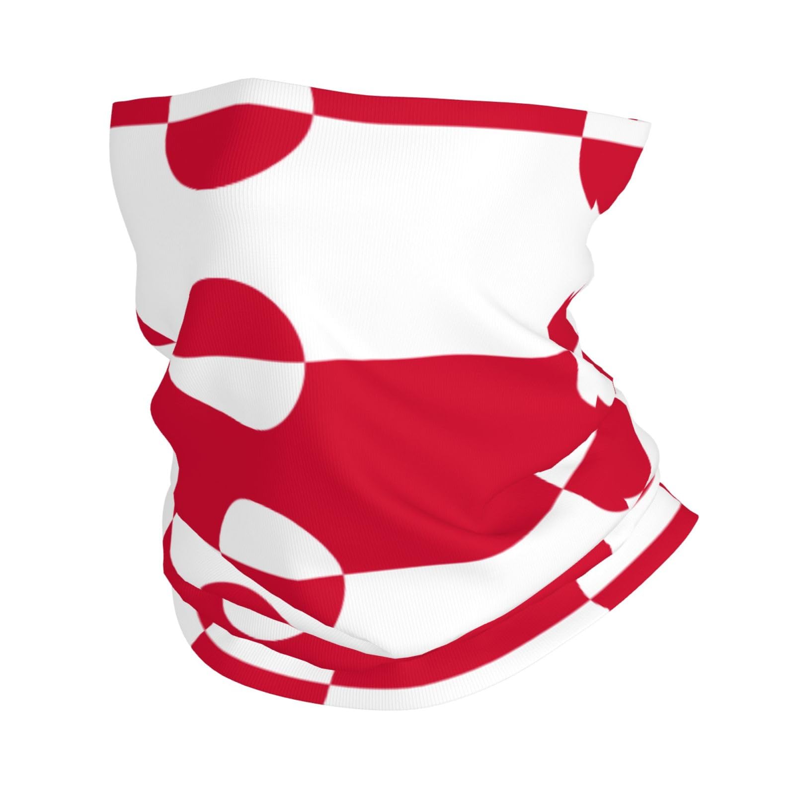 Qazwzml Men's White Greenland Flag Printed Sweat Wicking Headband Face Mask, Elastic And Can Be Used As A Neck Warmer, Headband, Or Scarf.