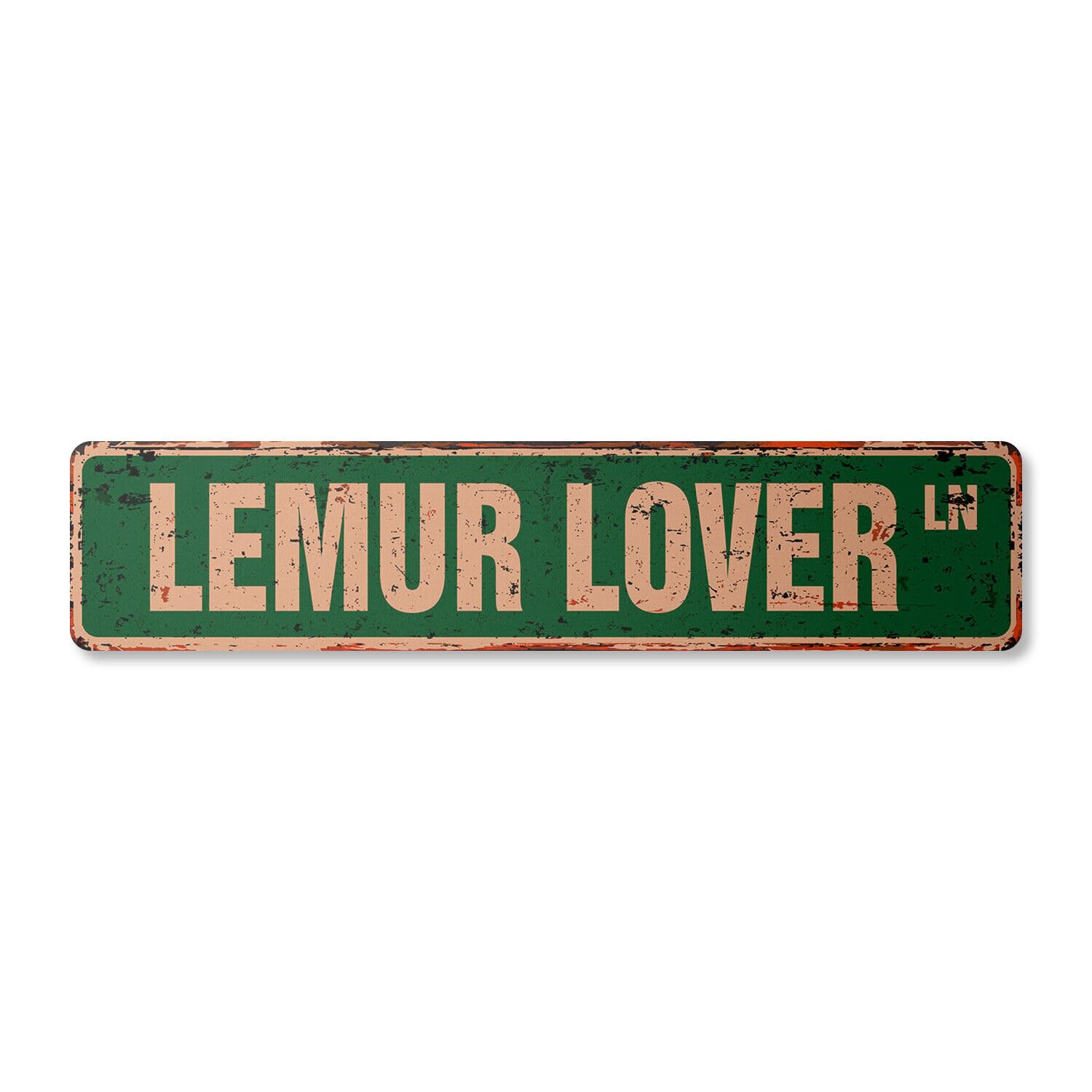 LEMUR LOVER Vintage Street Sign Madagascar primate animals | Indoor/Outdoor