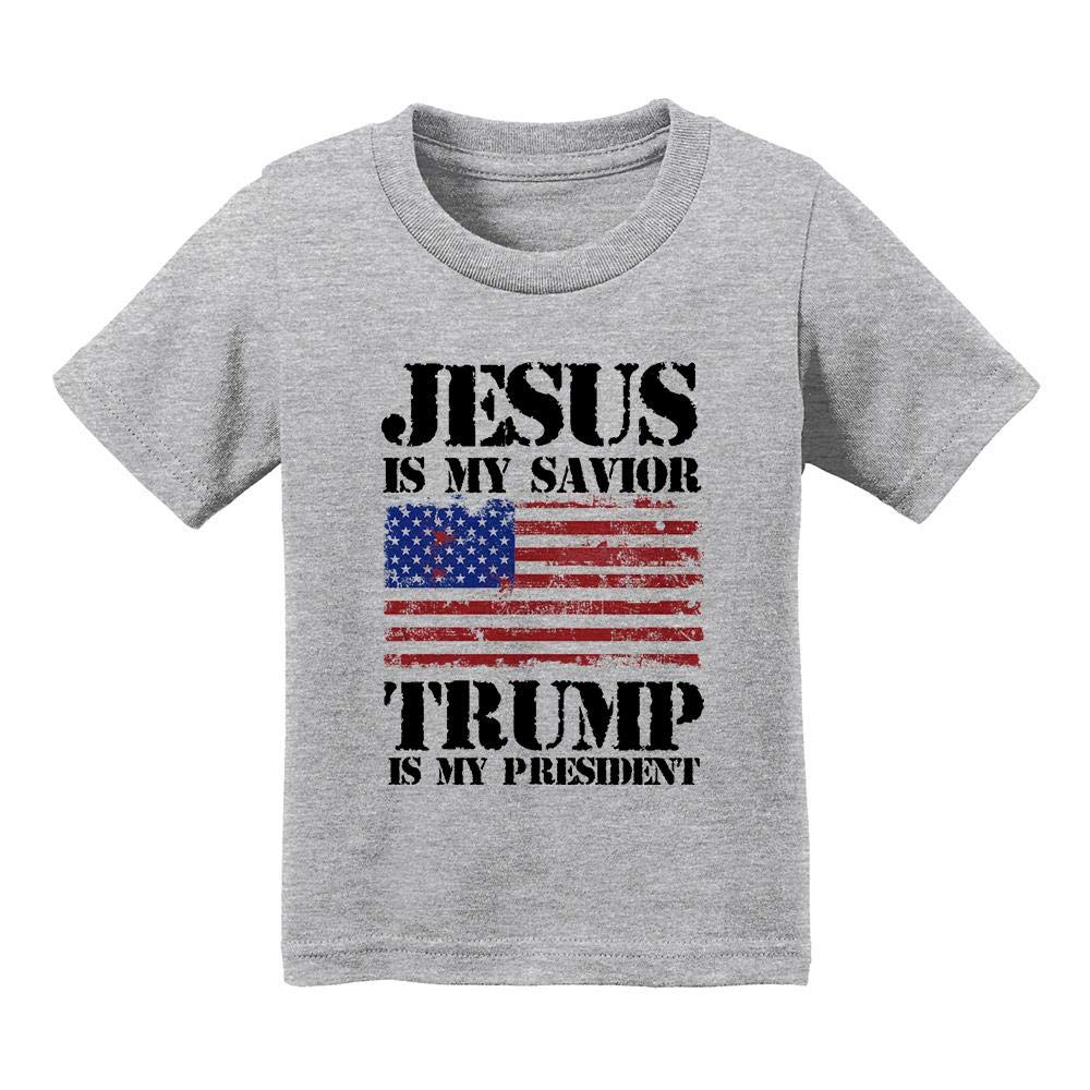 Jesus is My Savior, Trump is My President Toddler/Infant Kids T-Shirt 5T Heather Grey
