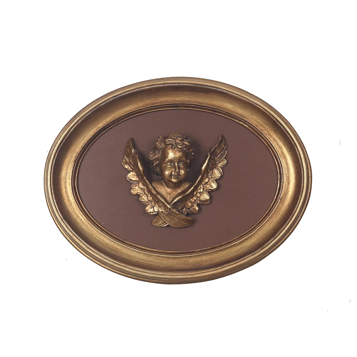 S-MANTIS Vintage Wall Sculpture, Antique Pediment, Hallway Wall Art, Hand Painted Wall Decoration With Intricate Cherub Wings Centerpiece, Gallery,