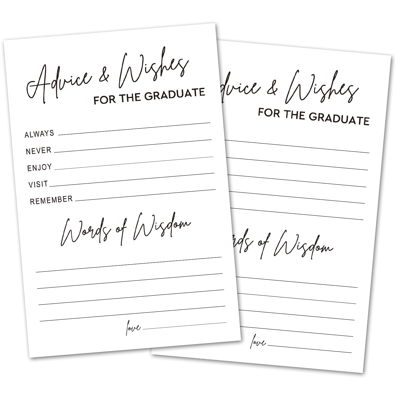oayGnay Graduation Advice Cards, Minimalism Graduation Advice & Wishes Cards for College High School, Grad Party Announcement Graduate Card, 20 Card