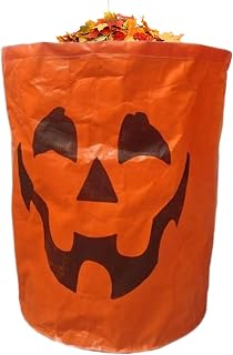 Halloween Leaves Bag - Garden Waste Bags | Reusable Garden Sacks With Handles | Pumpkin Theme Leaves Bags | 272L Outdoor Decoration Fall Handled Trash Container For Playground Park Backyard Yard