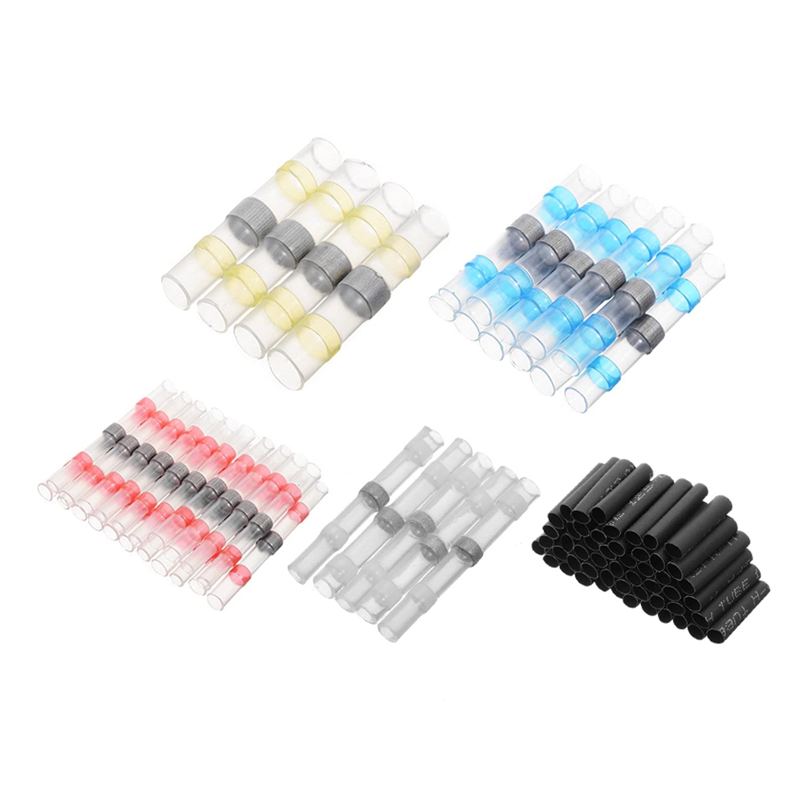 Xiaohu Conector de Cable Jersey Multi-Color 100pcs Conector de Soldadura a Prueba de Agua Soldadura por Calor Solder Solder AWG 10-26 Conector de Empalme de Alambre Accesorios de Mejora de la casa
