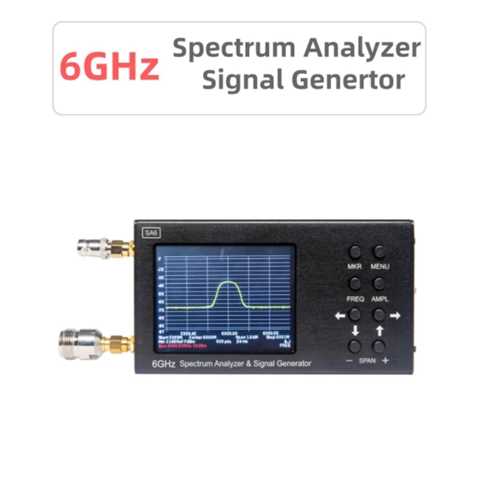 Analizator sieci, SA6 przenośny analizator widma 6GHz i generator sygnału TO, 2G, 3G, 4G, LTE, CDMA, DCS, GSM, GPRS,GLONASS