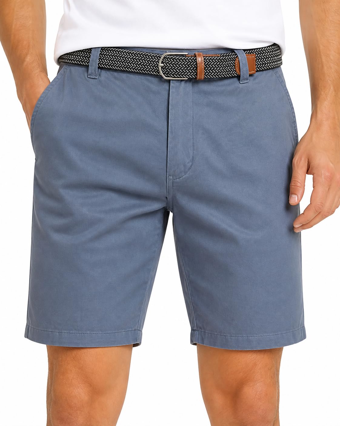 Xact Men's Twill - Horizon Blue Premium Chino Chino Shorts (Horizon Blue With Belt) 30