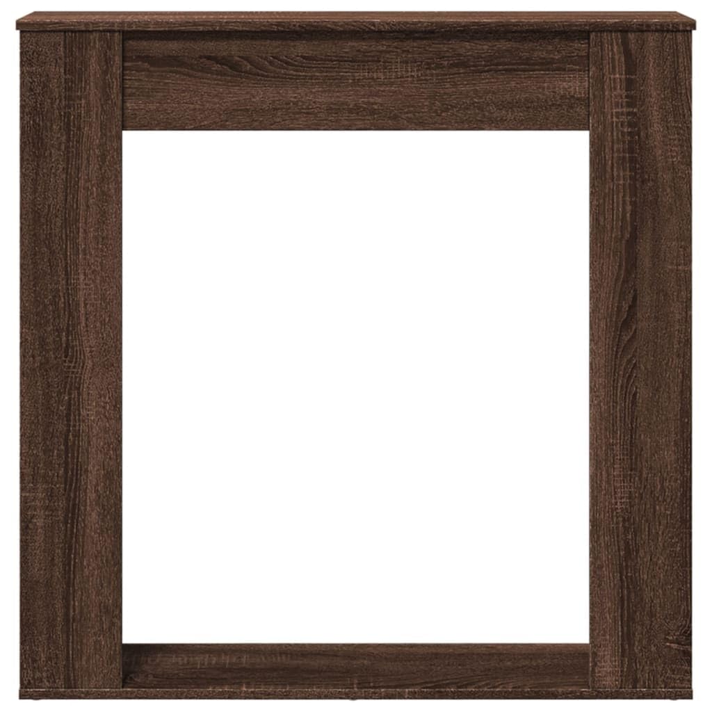 Rantry Arredo Cornice per Camino Rovere Marrone 100x20x100 cm in Truciolato, Mobilia Cornice Camino, Camino da Pavimento con Cornice e Bruciatore, Accessori Camino, Cornice Legno