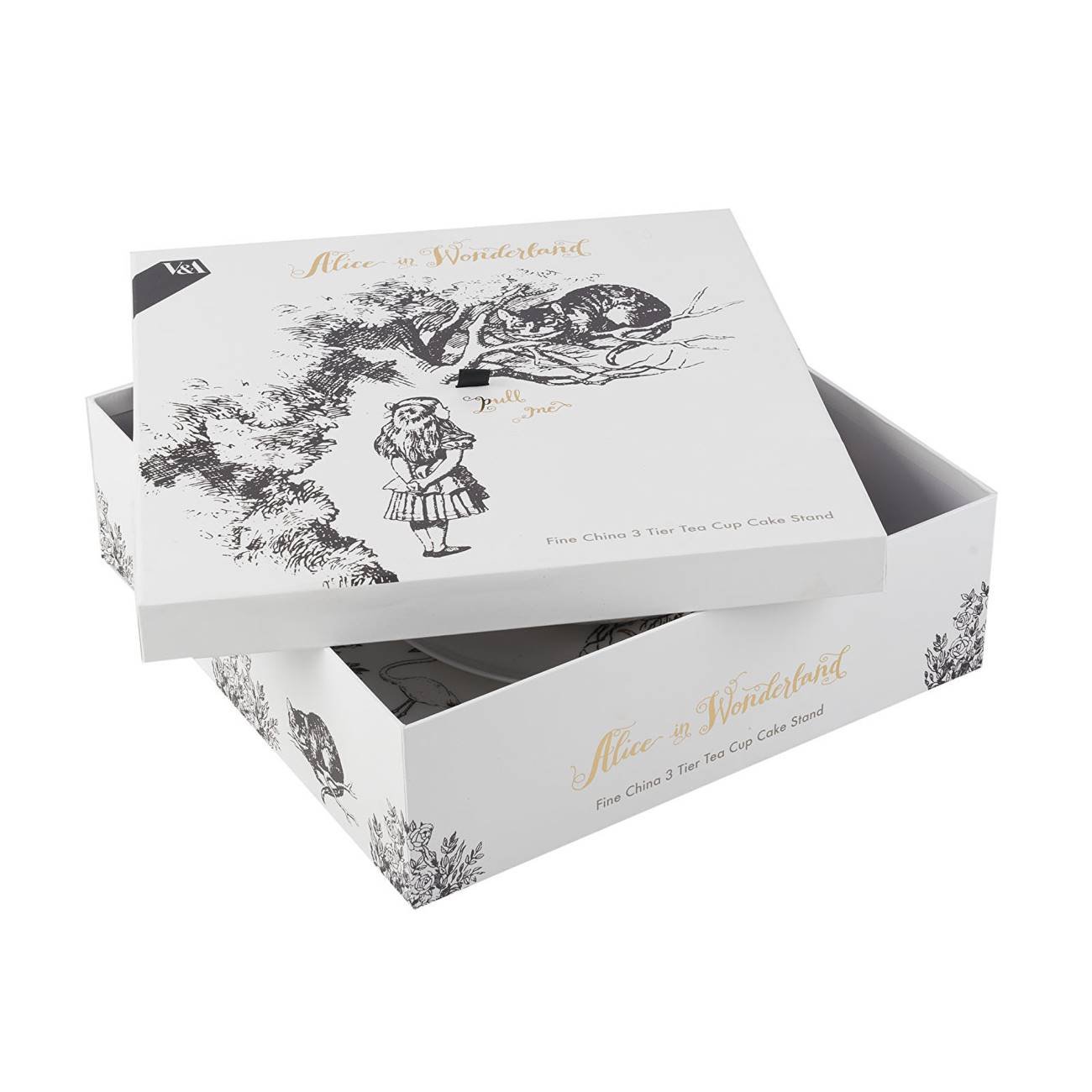 V&A Alice Au Pays Des Merveilles Ensemble De Gâteaux Sur Pied À 3 Étages, Ensemble De Gâteaux Sur Pied, Coffret Cadeau