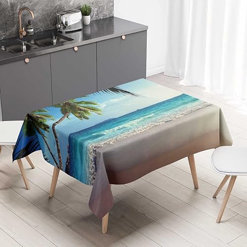Manteles de playa con plantas tropicales para mesa de 6 sillas para fiestas de Navidad, 30 x 30 pulgadas disponible en Yaxa Costa Rica