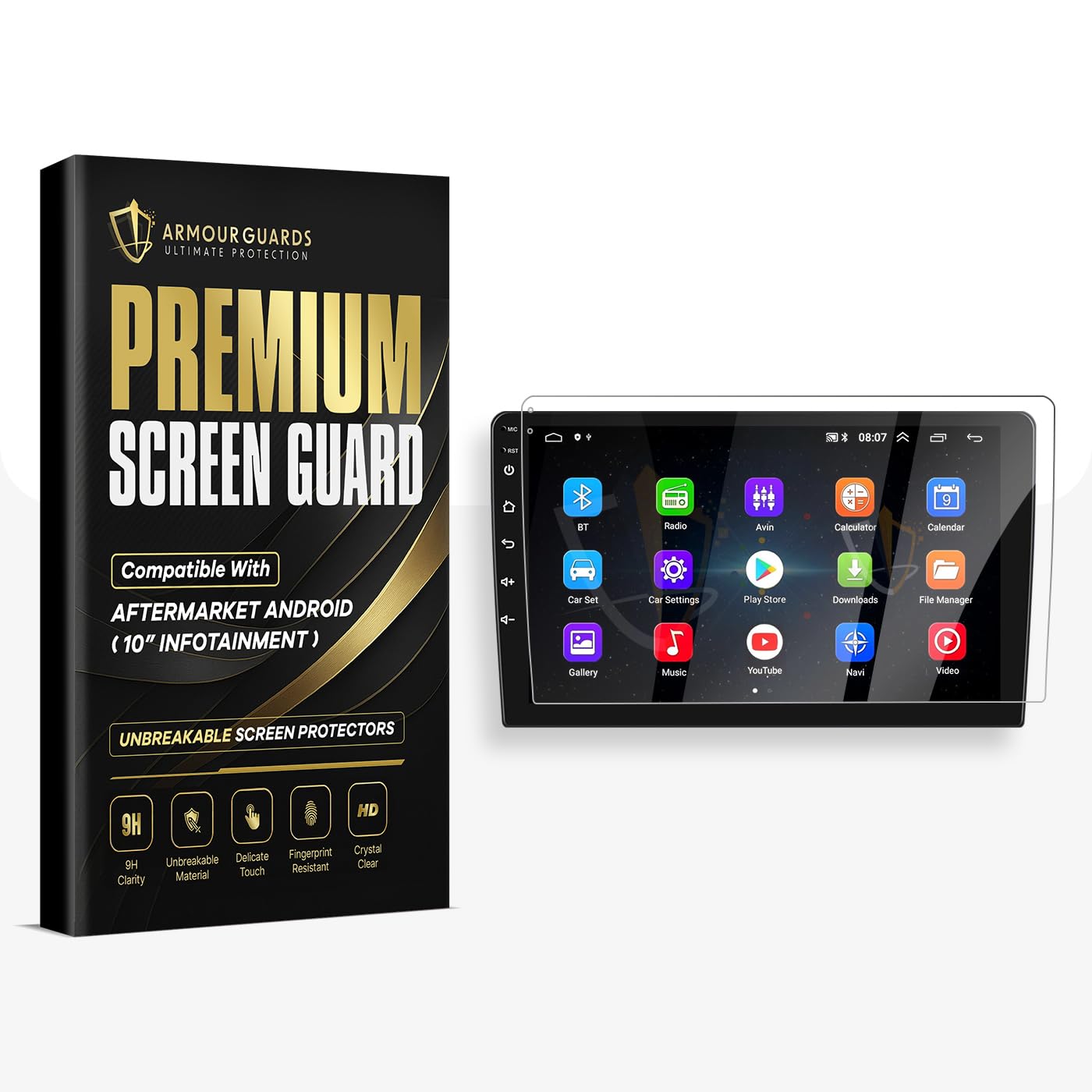 Screen Protector for Android 10 Inch After Market Music/Stereo System || Car Navigation Accessories or Touch Screen Guard
