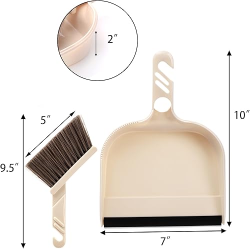 Miniatura 5 de Jucoan Juego de 4 recogedores y escobillas, pequeño recogedor portátil con cepillo para limpiar el hogar, oficina, escuela, aula, escritorio, mesa,