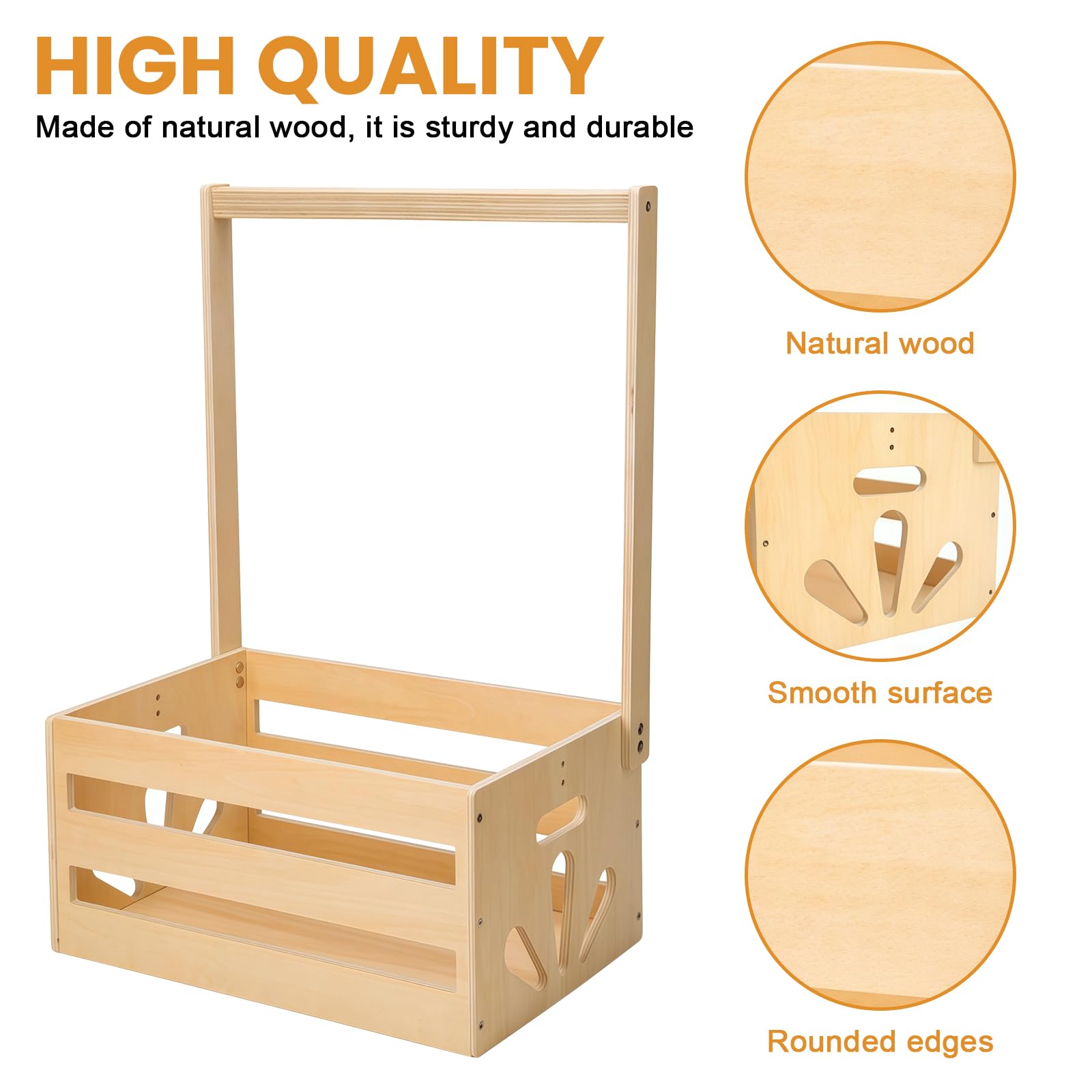 Cestino regalo per bambini in legno con maniglia, scatola per baby shower, armadio con maniglia, pratico cestino decorativo per baby shower, box doccia per bambini, cestino per bambini personalizzato