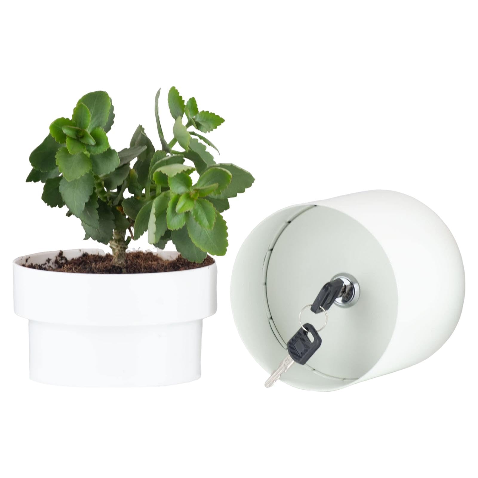 Cassaforte Nascosta A Forma Di Vaso Da Fiori – Doppio Fondo Con Serratura, Contenitore Segreto In Metallo Per Soldi E Gioielli, Nero