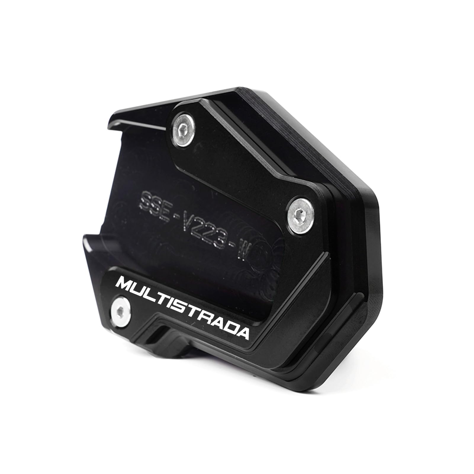 Adatto per DUCATI Multistrada V2 V4 S 2023 2024 Multistrada V4S V2S 2022 Moto Cavalletto Piede Ingranditore Supporto Cavalletto Laterale Estensione Pad (Nero)