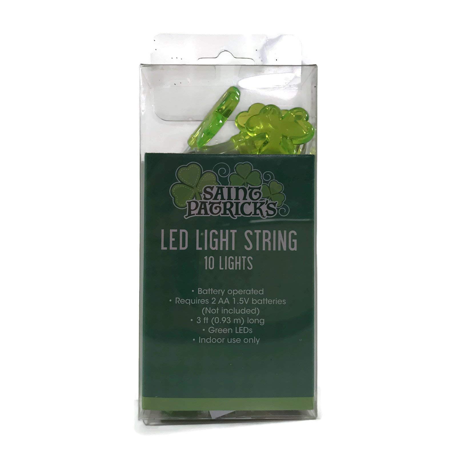 GreenbrierSt Patrick's Day LED String Lights 10 lights Battery Operated