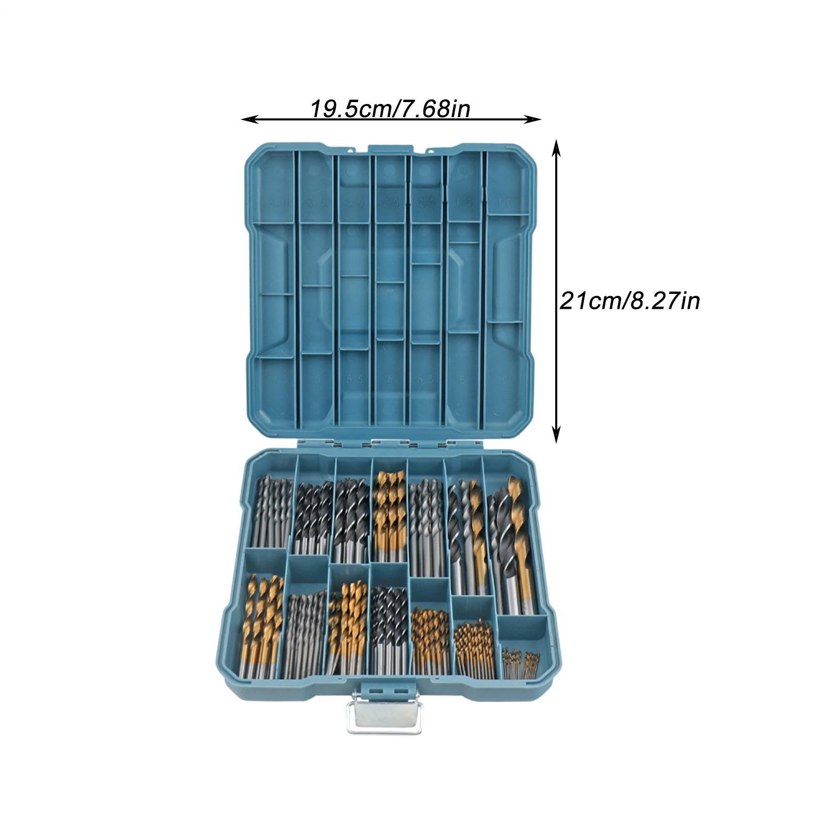 130 Pieces Twist Drill Bit Set, Portable Steel Tool with Storage Box