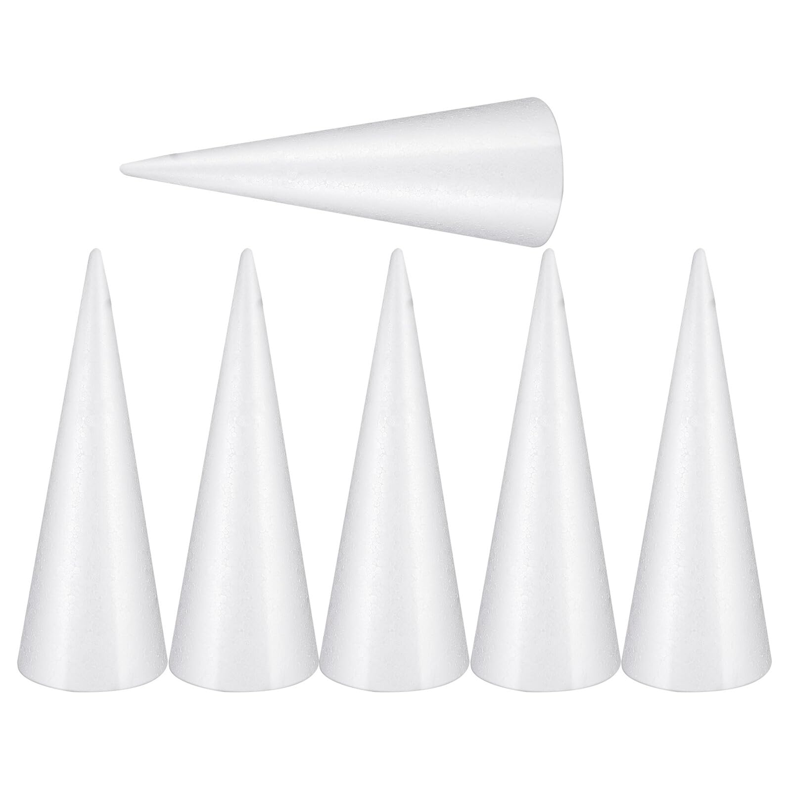 Cône polystyrène blanc pour sapin de Noël DIY de 6 pièces