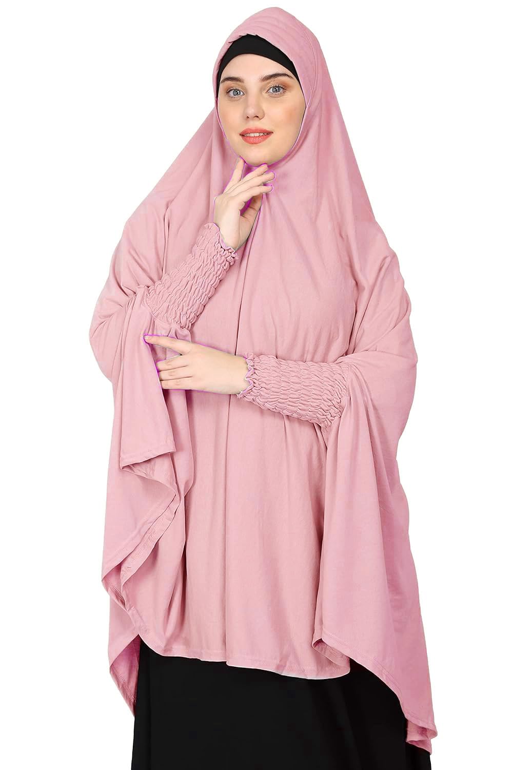 ICW Women Stretchable Jersey Smoking Sleeve Jilbab Prayer khimar Hijab (Free Size)