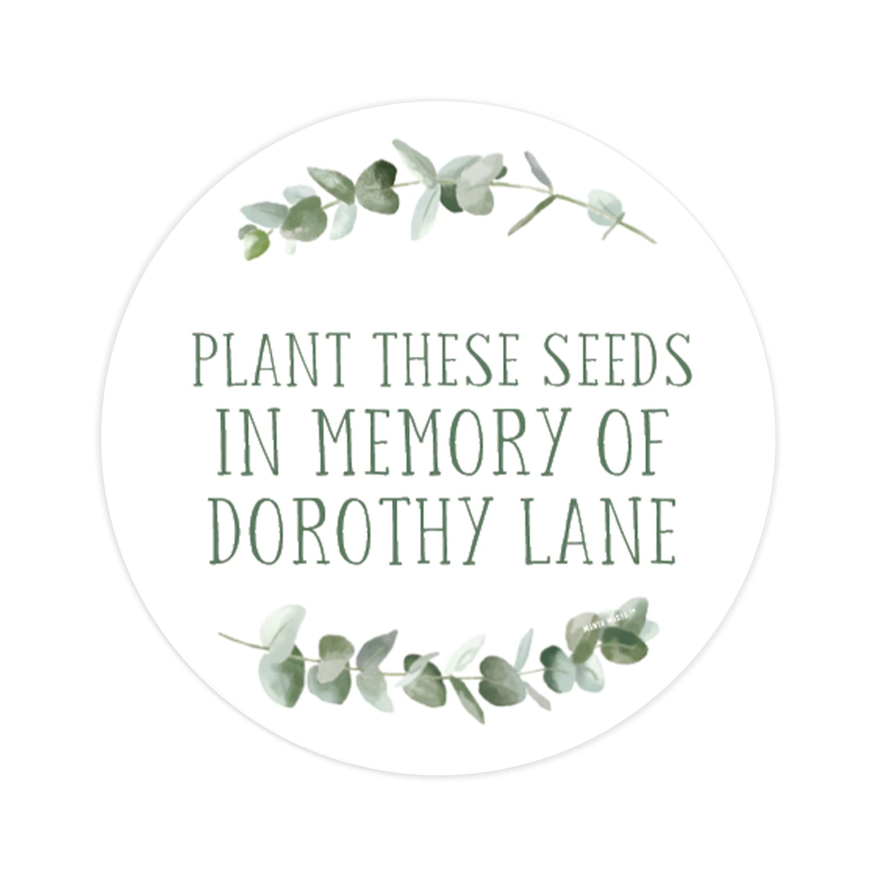 Personalised in Loving Memory of Stickers | Funeral or Wedding Seed Labels | Favor Sticker | Wedding Favors Thank You Stickers | 35 Round Stickers (Seeds - Memorial)