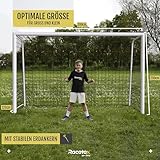 Racetex Fussballtore für Garten Kinder und Erwachsene [ENORM ROBUST] - Fußballtor Kinder mit Stabiler Stahlrahmen Front - Fußballtore inkl. Edelstahl Erdanker - Das Perfekte Tor für den Garten 300 - 3
