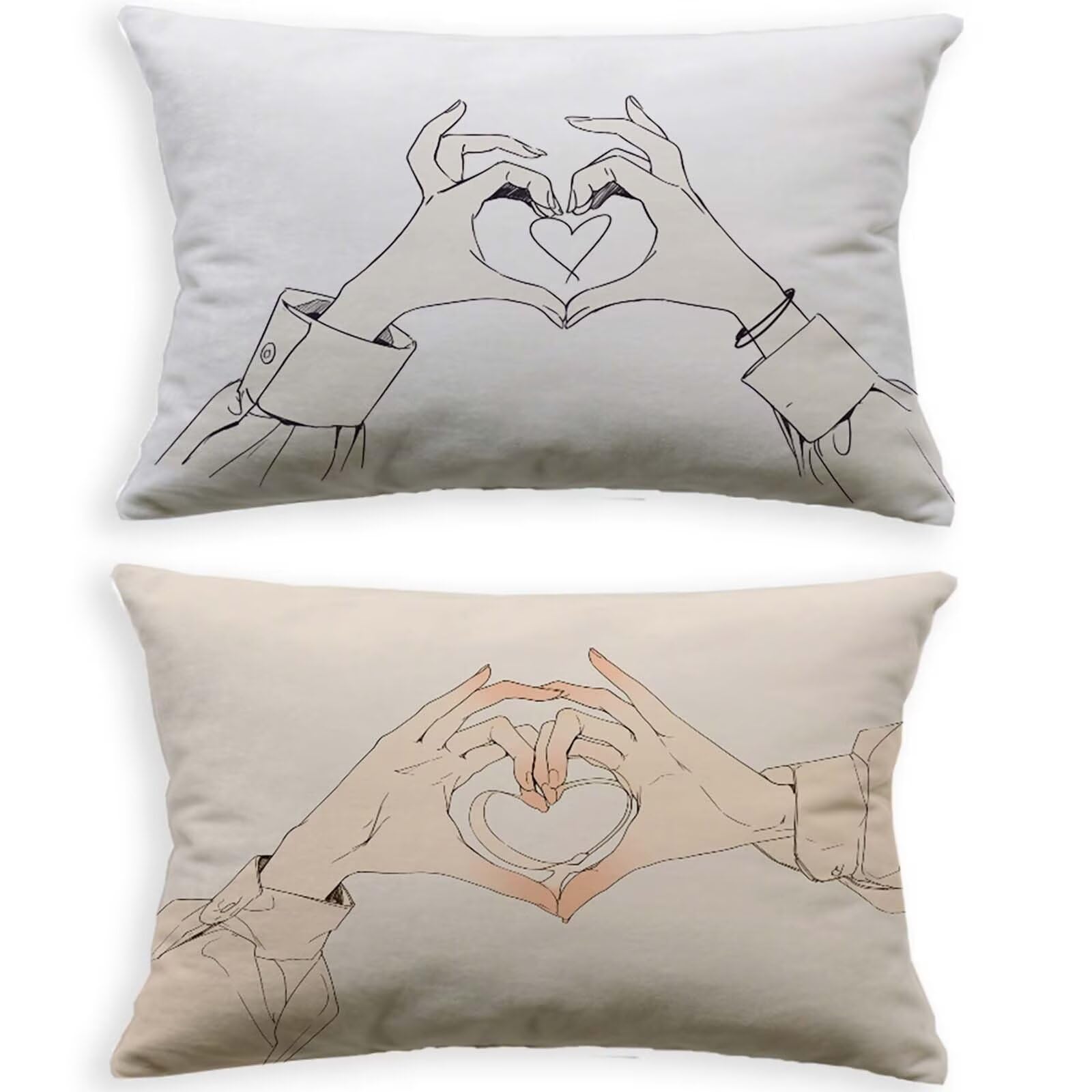 Taie oreiller 50x70cm en velours blanc premium avec fermeture éclair invisible lot de 2