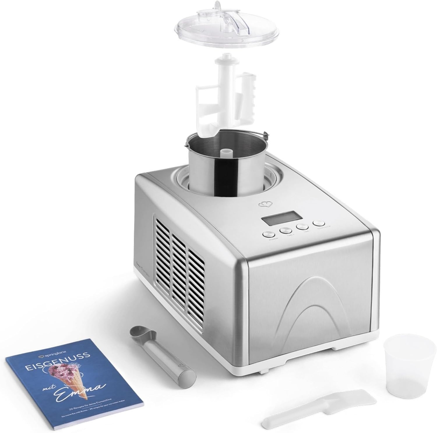 Besuche SPRINGLANE Emma 1,5 L Eismaschine – selbstkühlend, Edelstahl, schnell