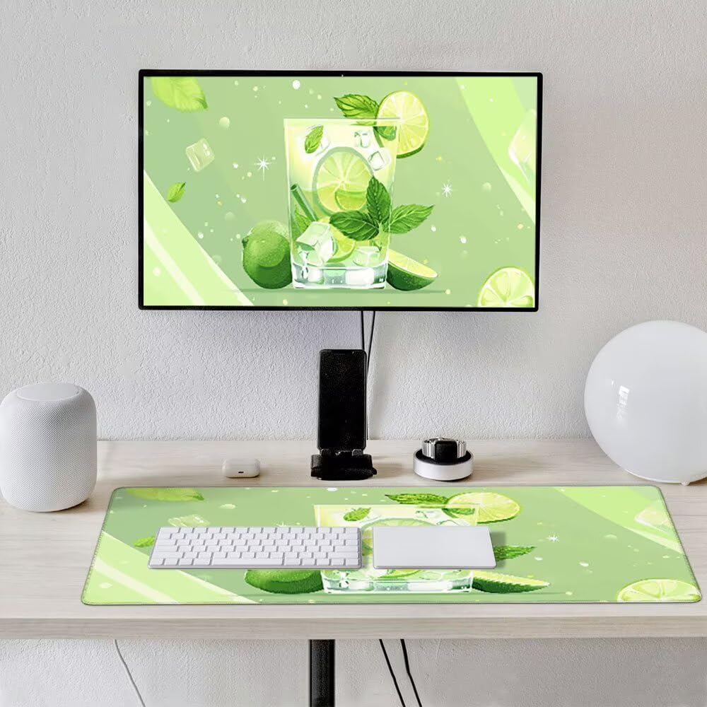 Duża podkładka pod mysz do gier XXL 1800 x 900 x 3 mm z zszytymi krawędziami, trwała antypoślizgowa podstawa z naturalnej gumy, zmywalna podkładka na klawiaturę, gry, do domu, biura, kostki lodu