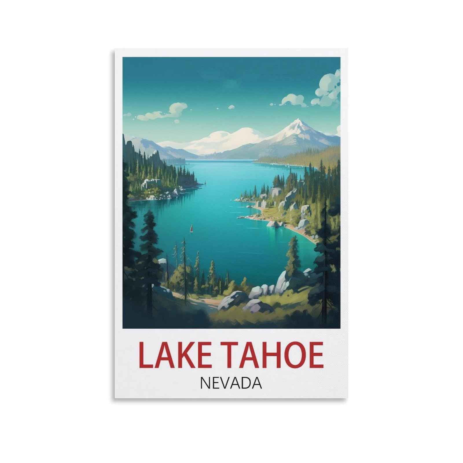 EZMLFA 5D Diamond Art Kits for Beginner,Lake Tahoe Nevada Kits for Adults and Kids, Full Drill Round Rhinestone Paint with Diamonds,DIY 5D Diamond Art 40x50cm