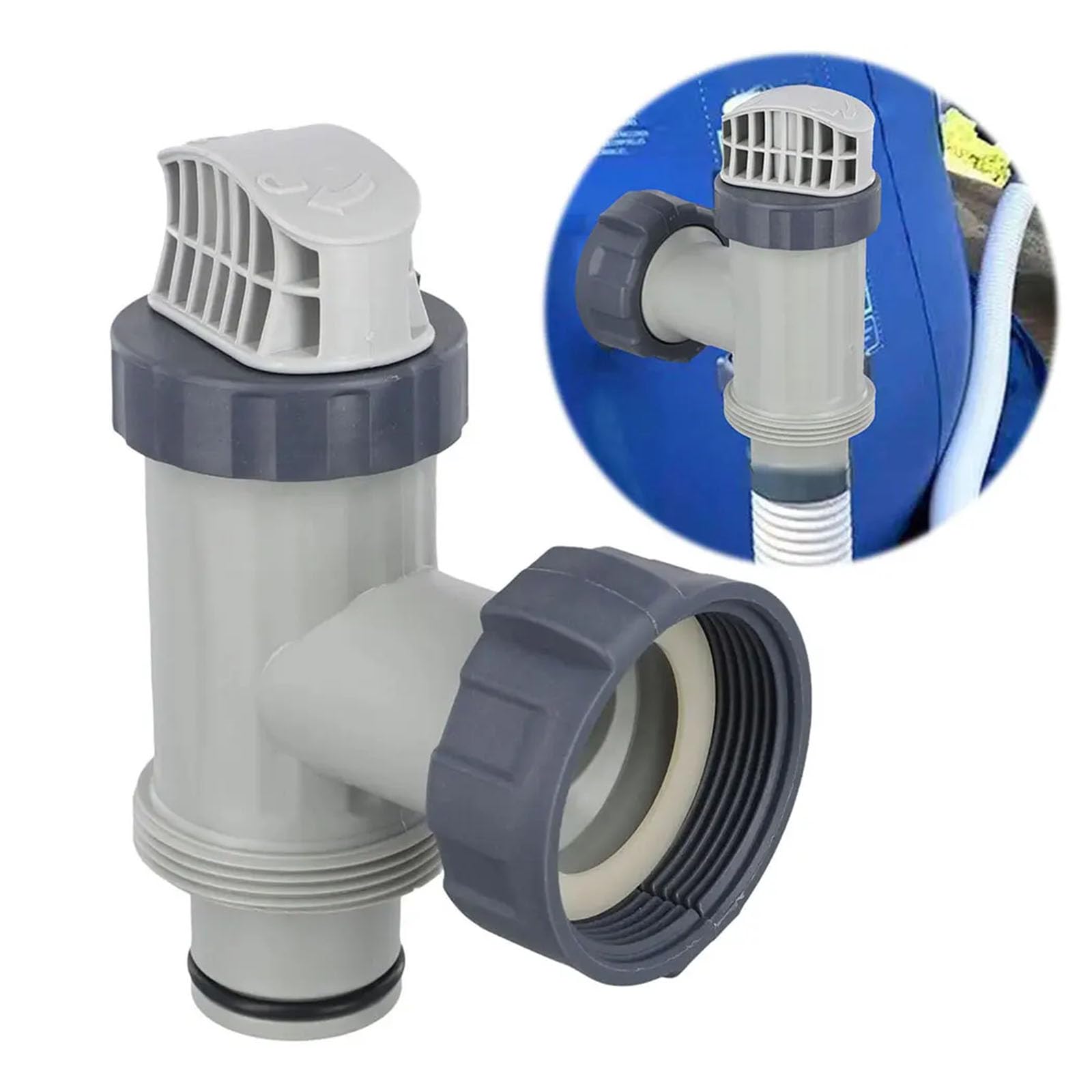 Juego de válvulas divididas y filtro para gestión del agua de la piscina, válvulas de piscina sin fugas, émbolo, filtro de agua dividido