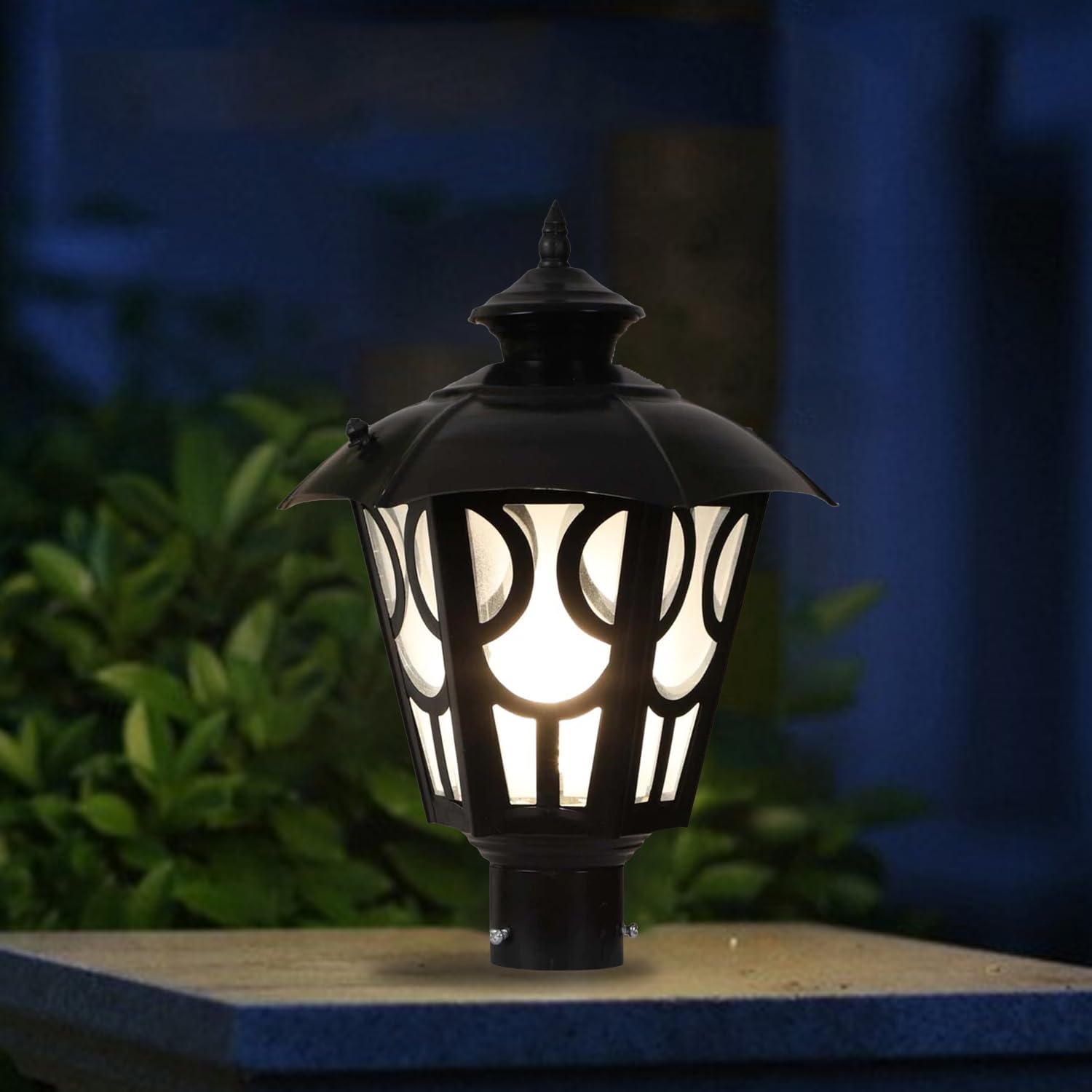 DarkVision Outdoor Post Lantern Gate Light Black Pillar Lamp Garden Light with Clear Glass Weatherproof Fixture for Pathway Front Entrance Patio or Walkway (Without Bulb)-image-40