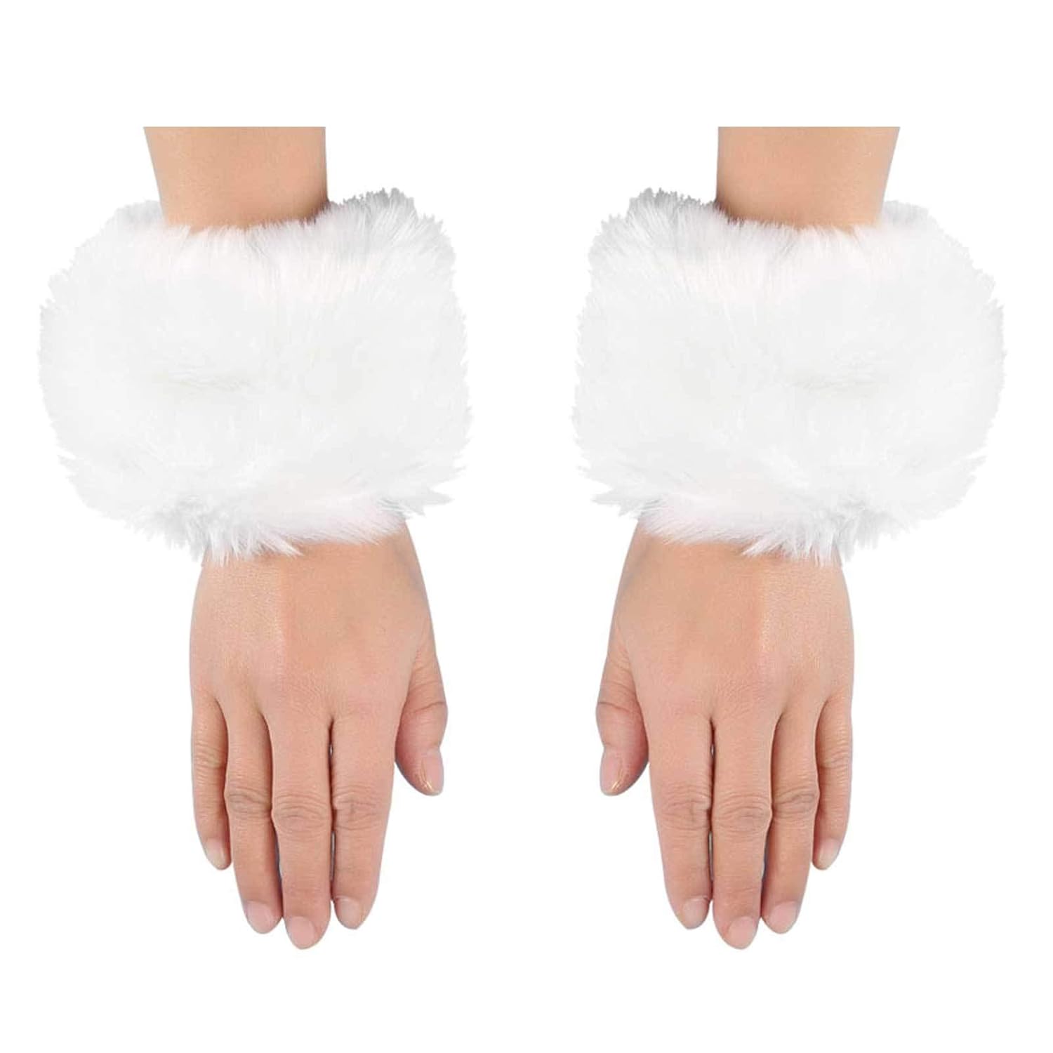 FEESHOW Womens Girls Fashion Winter Faux Fur Leg Warmer Boot Cuff Cover