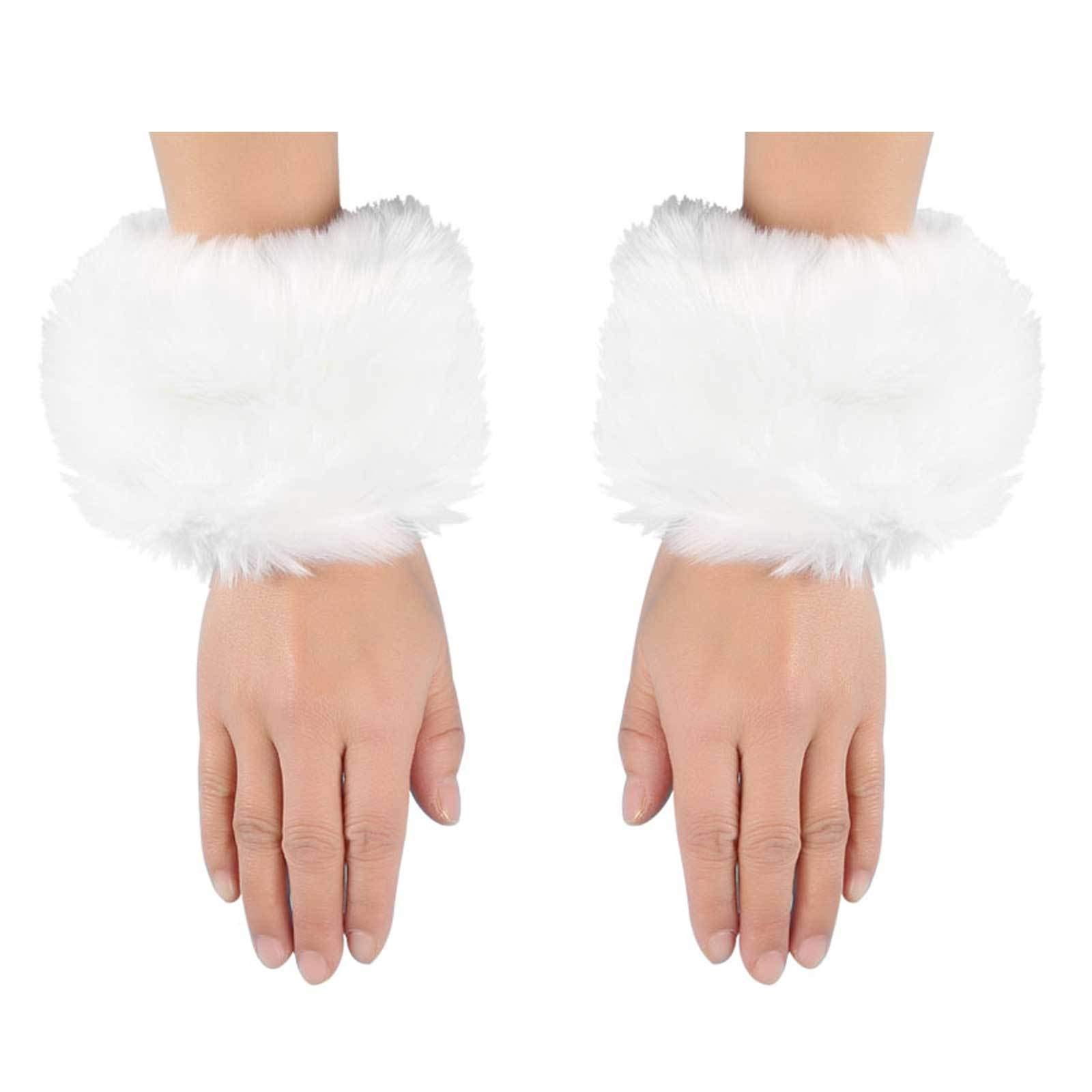 FEESHOW Womens Girls Fashion Winter Faux Fur Leg Warmer Boot Cuff Cover
